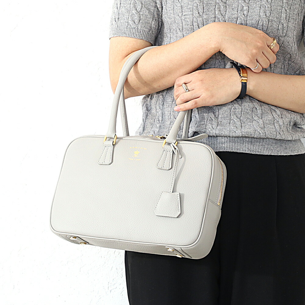 A.D.M.J. 牛革 ボストンバッグ トート ハンドバッグ 28cm ADMJ  