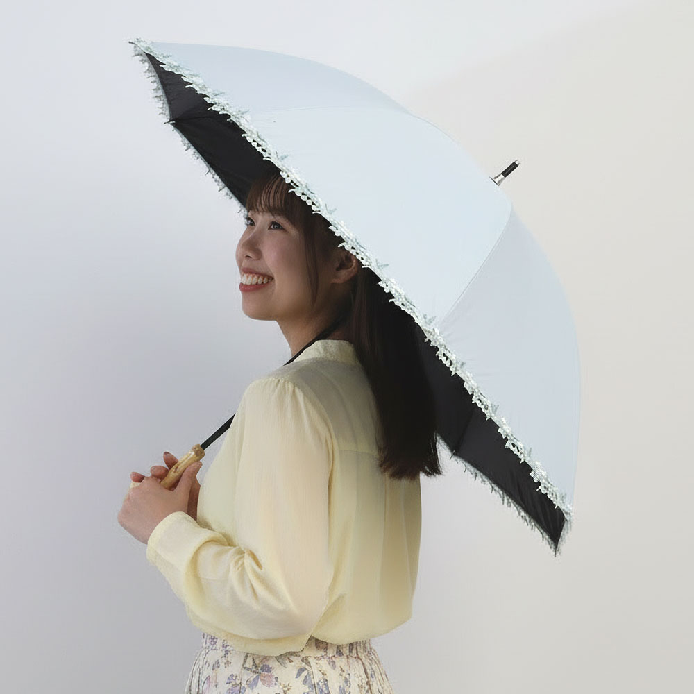 because（ビコーズ） PUフラワーレース レイングッズ 晴雨兼用 UV