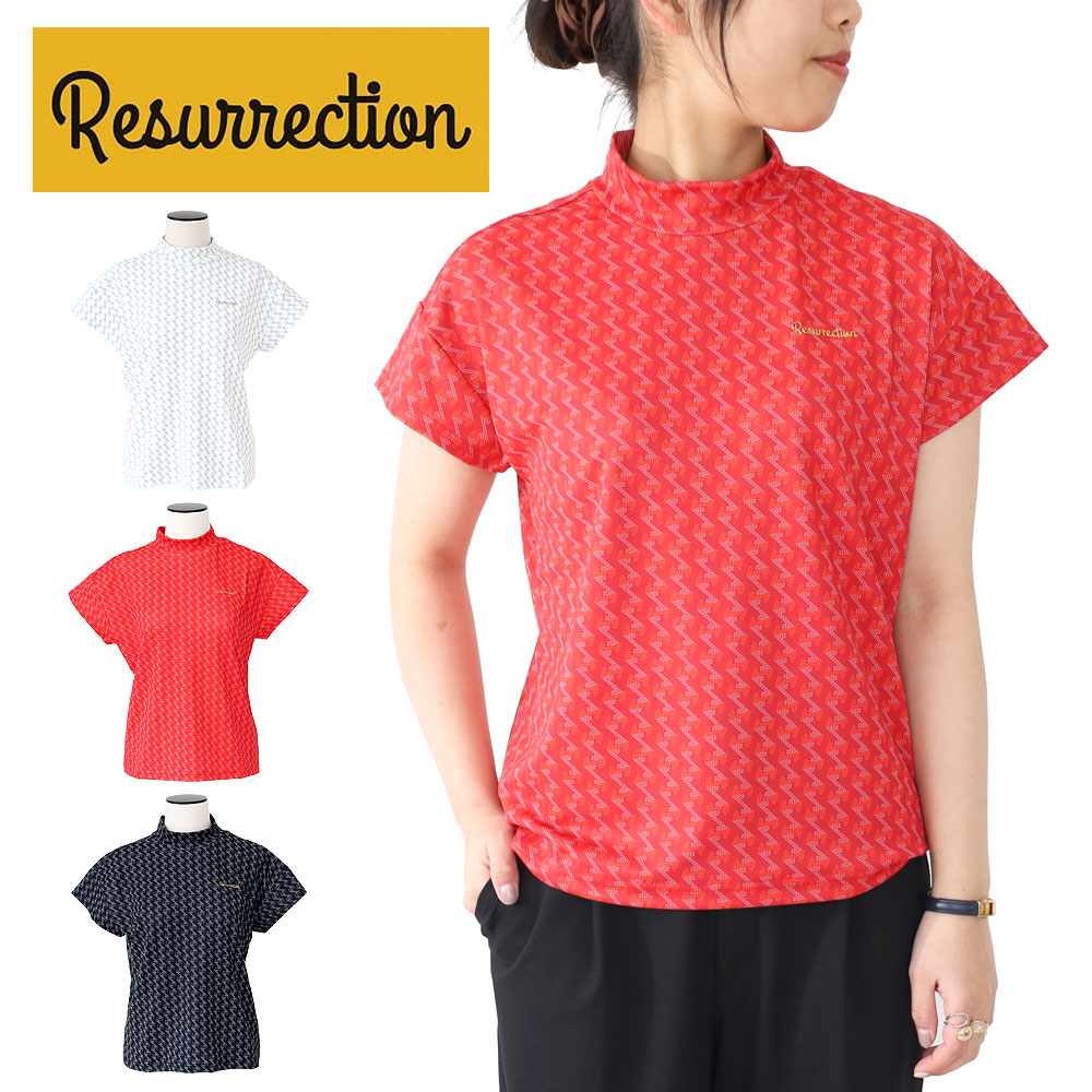 CPG GOLF 幾何学模様 ハイネックシャツ Resurrection セール レザレクション RESURRECTION ハイネック