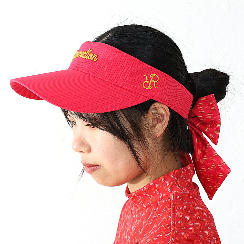 【新品】レザレクション　リボン　サンバイザー　ピンク リボンワイドサンバイザー ピンク | Resurrection