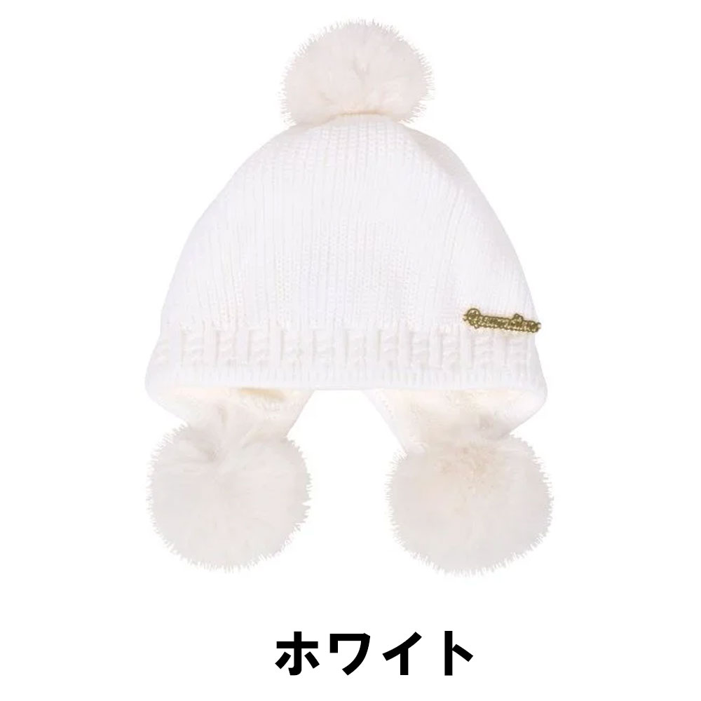 ホワイト ニット帽 ポンポン付き Resurrection レザレクション Resurrection レザレクション ゴルフ トリプルポンポンニット ニット帽