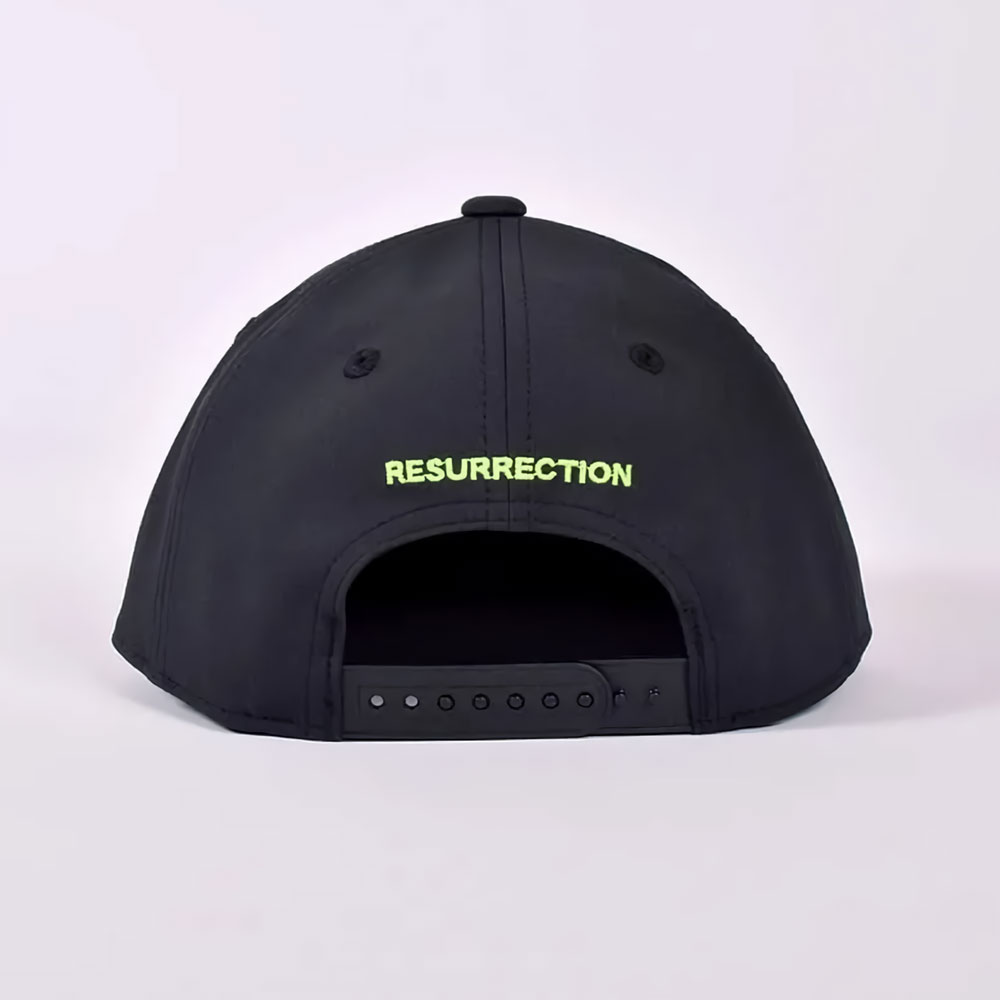 RESURRECTION バイカラーキャップ (フラット) ブラック×グレー Resurrection レザレクション ネオンロゴキャップ 帽子 フラット