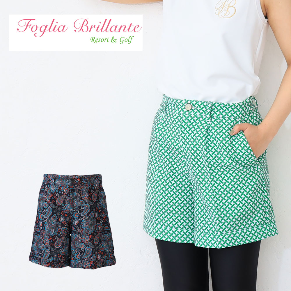Ｆoglia Brillante レディース ショートパンツ Mサイズ Foglia Brillante フォーリアブリランテ ゴルフ ショートパンツ