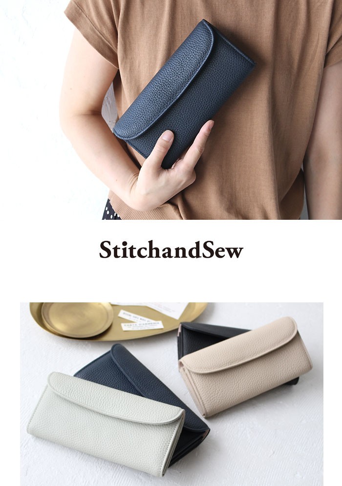 StitchandSew（ステッチアンドソー） 長財布 カウレザー フラップ