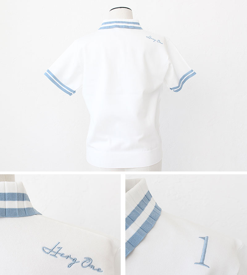 半額！※新品未使用タグ付き※HERG１プリーツ衿ニットポロ HERG1（エルグワン） ゴルフ PLEATED KINIT POLO ポロシャツ プリーツ