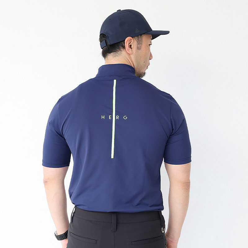 HERG1 エルグワン ゴルフ BACK PRINT COOL MOCK NECK バック