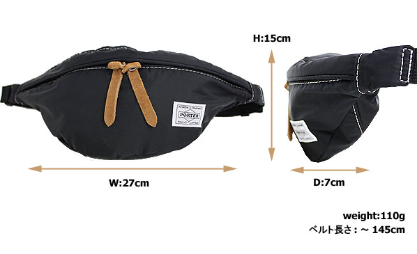 PORTER ポーター REEF リーフ ウエストバッグ ボディバッグ ブラック ポーター PORTER 吉田カバン ポーター ウエストバッグ PORTER