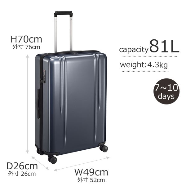 ゼロハリバートン スーツケース 5年保証 ZRL polycarbonate 