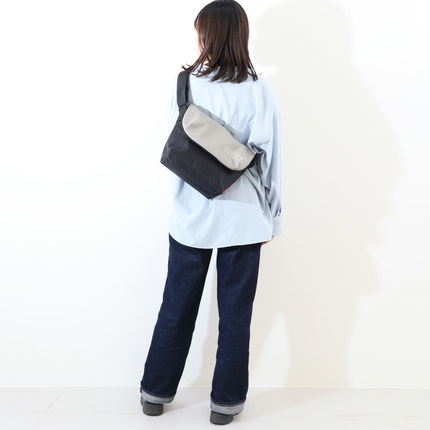 マンハッタンポーテージ ナイロンメッセンジャーバッグジュニアバックポケットW / ディバイダーマグネット ベジレザー mp1603np2