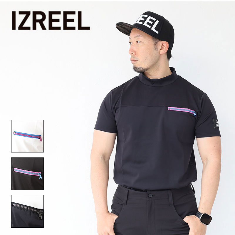 円高還元 イズリール IZREEL 半袖モックZIP izr23ss007 ゴルフウェア メンズウェア
