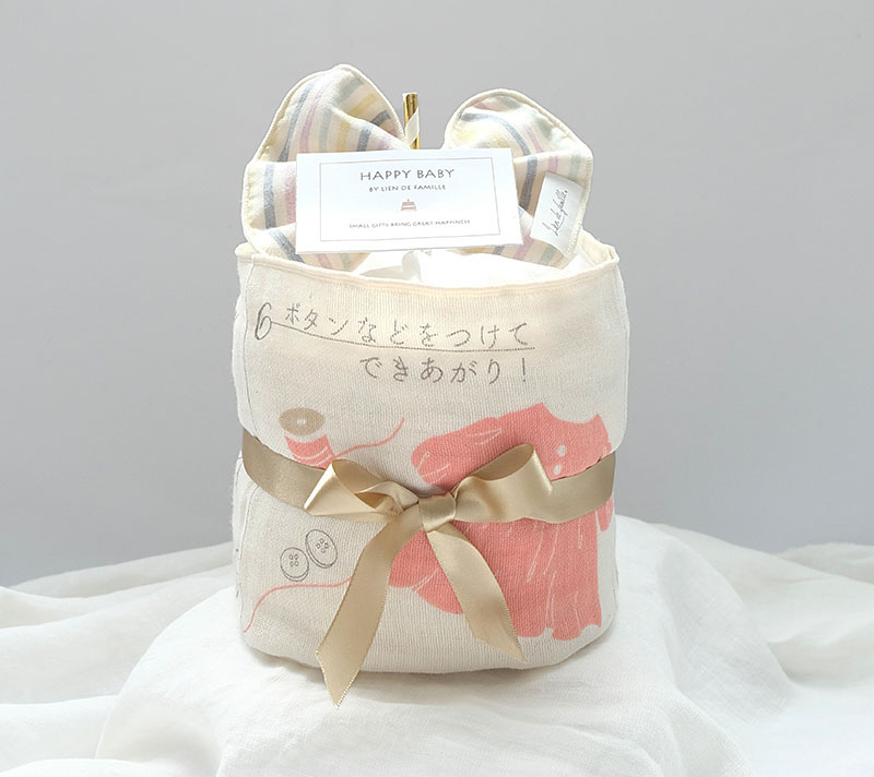 タオルケーキ　リンヌ　おむつケーキ　出産祝い　ベビーギフト lien de famille おむつケーキ 絵本タオル ハンカチ 男の子