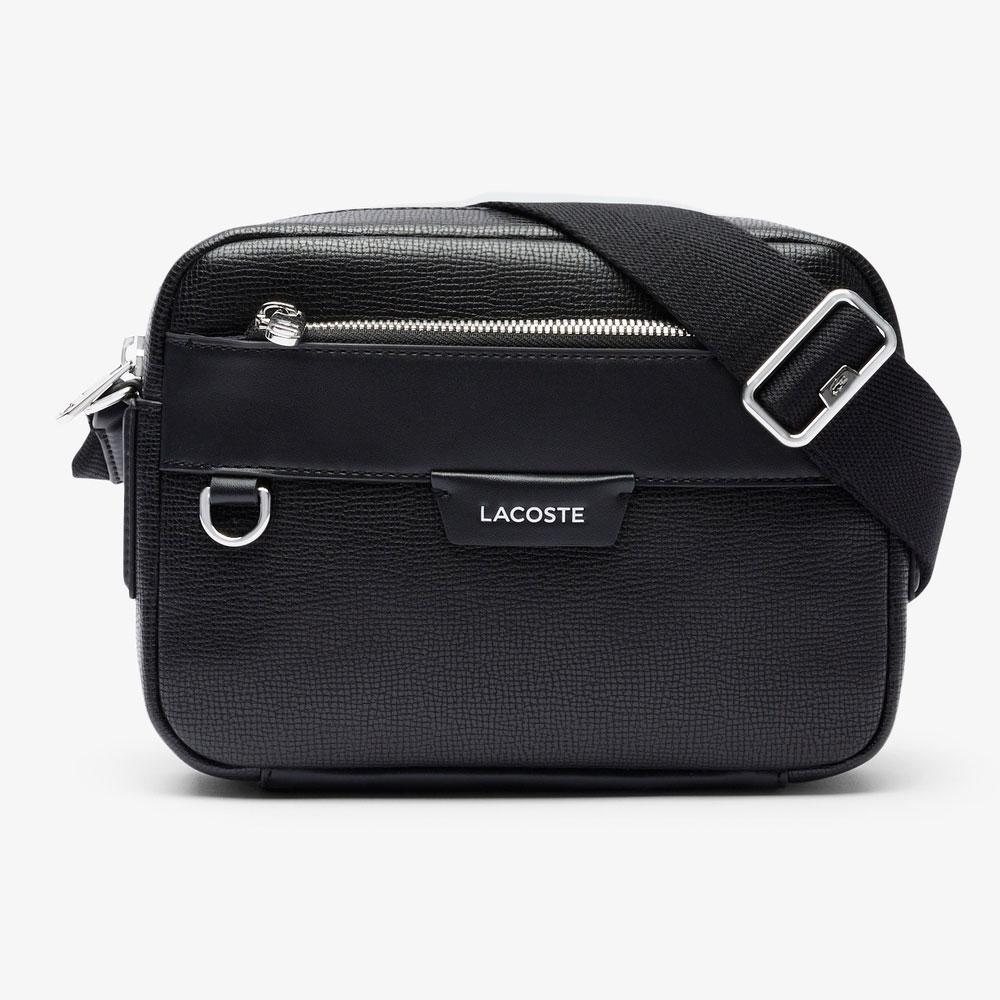 極美品✨ラコステ　レザーボディバッグ　ショルダーバッグ　ブラック ✨美品✨】ラコステ レザー ボディバッグ ショルダーバッグ 黒