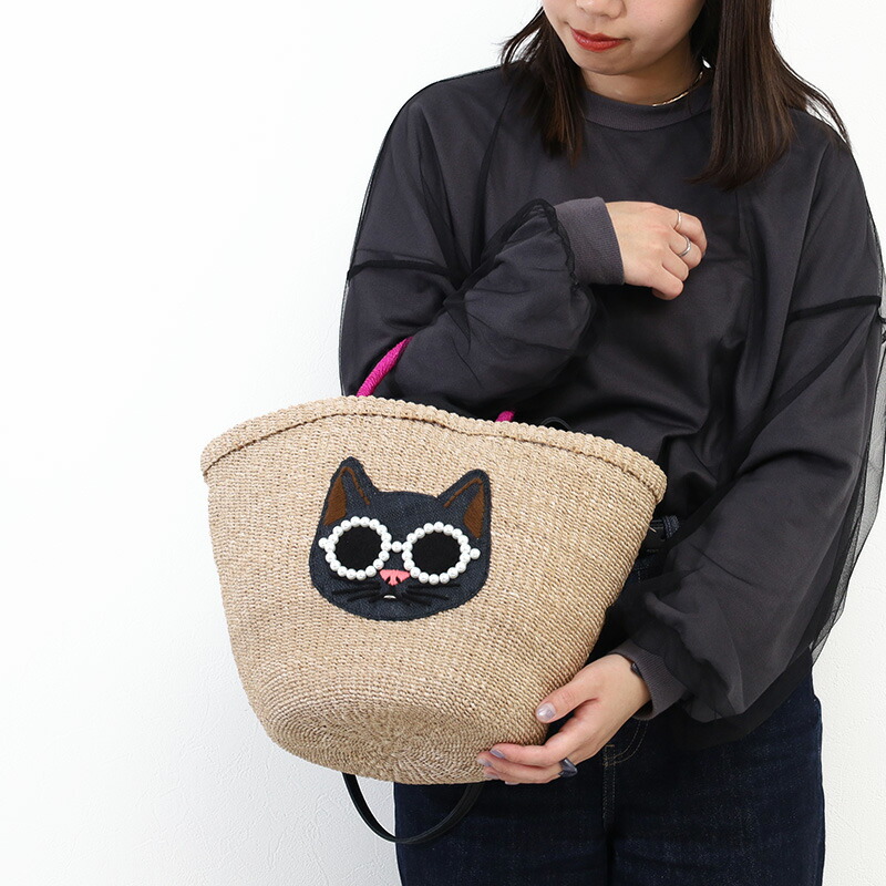 a-jolie（アジョリー） ラフィアかごバッグ カゴバッグ アニマル