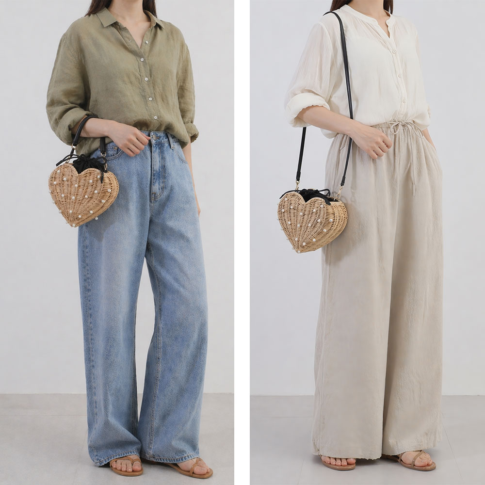 a-jolie（アジョリー） パール カゴバッグ 手持ちバッグ 2WAY sim26