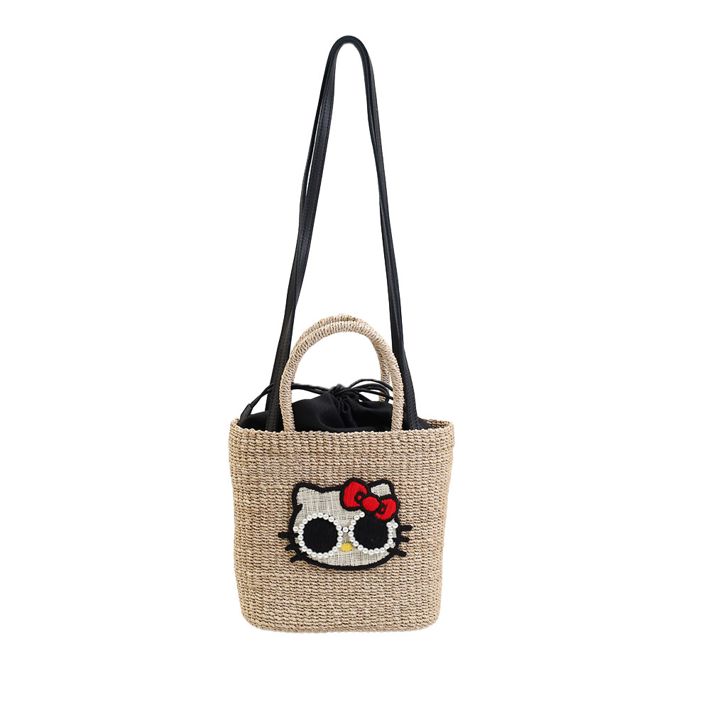 a-jolie アジョリー キティ トートバッグ 手持ちバッグ 2WAY sim26-ss13 レディース 春夏 お出かけ バッグ かごバッグの画像