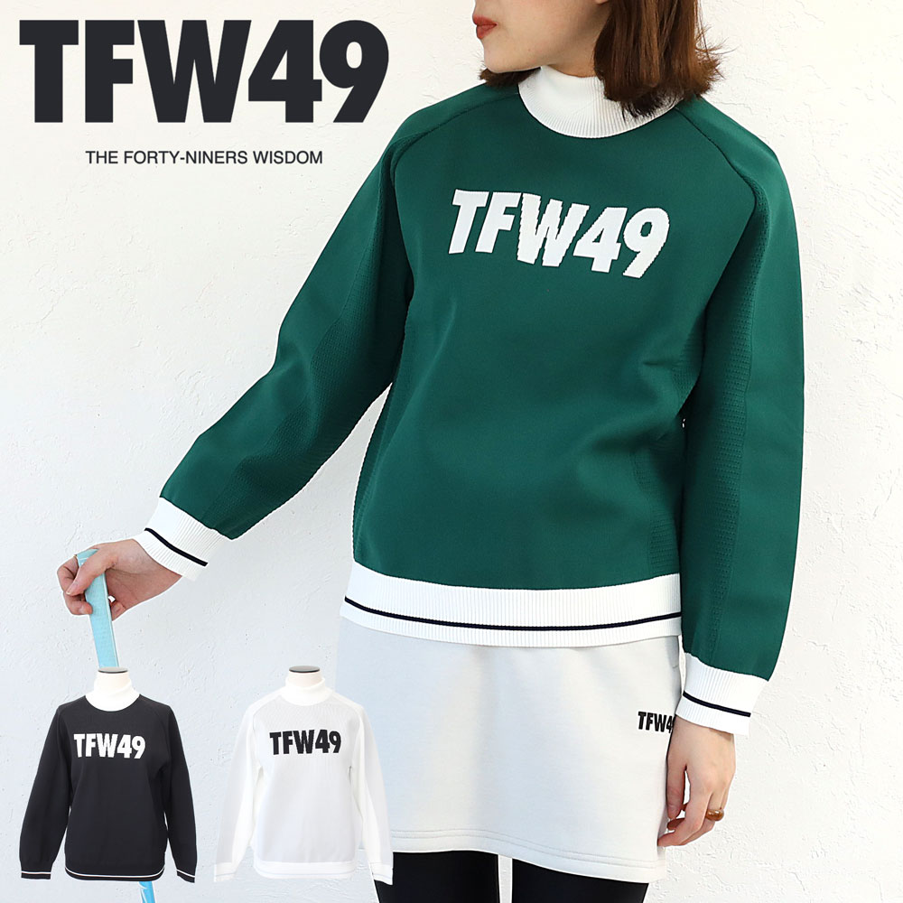 TFW49ゴルフ ベージュ クルーネック トレーナーサイズXL　値下げ不可 TFW49 MOCK NECK KNIT モックネック ニット ゴルフ ゴルフウェア