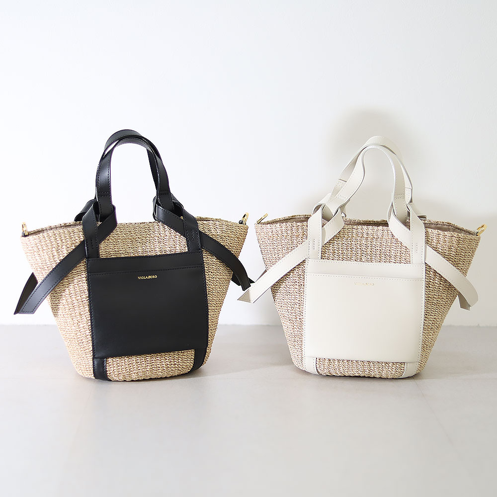（新品、未使用品）ヴィオラドーロ  かごバッグ VIOLAd'ORO（ヴィオラドーロ） かごバッグ 2WAY ショルダー付き SANDRO