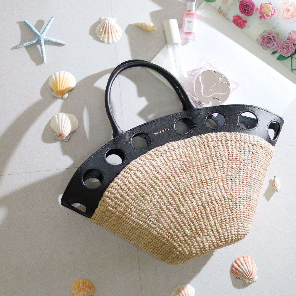 【真夏の大特価SALE！】ヴィオラドーロ　カゴバッグ　トートバッグ　タッセル カゴバッグ=夏？だけじゃない！！【VIOLAd'ORO ヴィオラドーロ】かご