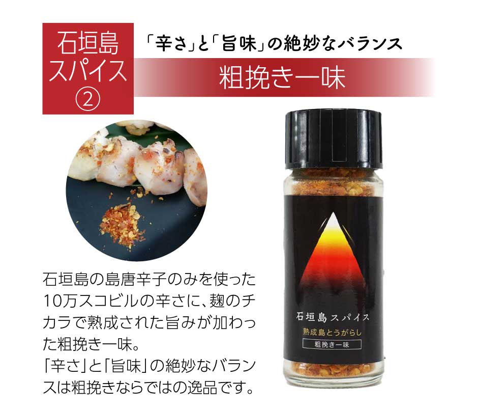 石垣島スパイス 熟成島とうがらし 粗挽き一味 10g ×2個セット