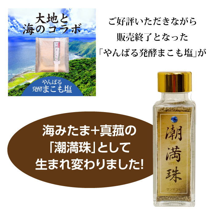 塩満珠 ( しおみつたま ) 70g 発酵まこも塩 ｜サンマコモ 宮崎県産の無