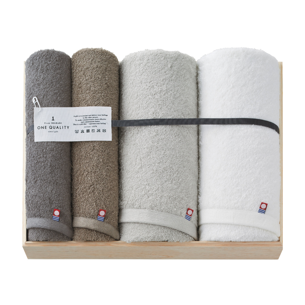 内祝 ギフト タオル 木箱 入り ONE QUALITY フェイスタオル バスタオル 出産 結婚 快気祝い 香典返し お中元 プレゼント お祝い ギフトセット 箱ギフト 今治製