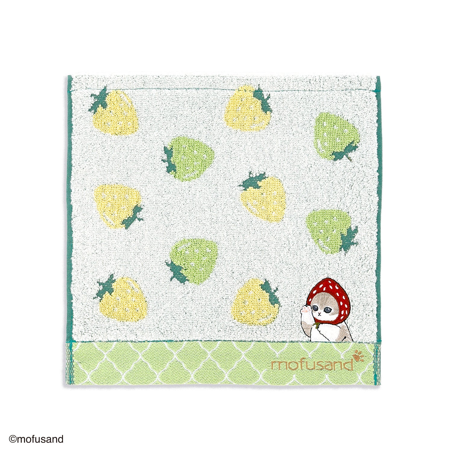 タオルハンカチ タオル 名入れ 刺繍 mofusand いちご ギフト