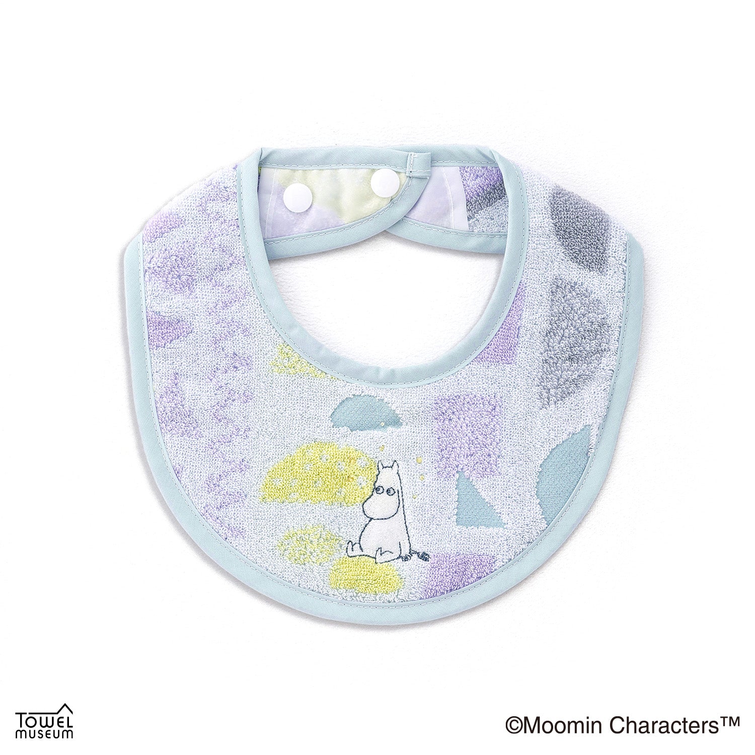 ★ミント刺繍×三角グレー★ リバーシブル　スタイ MOOMIN（ムーミン） スタイ 夢ごこち 名入れ 刺繍 ギフト 贈り物 敬老