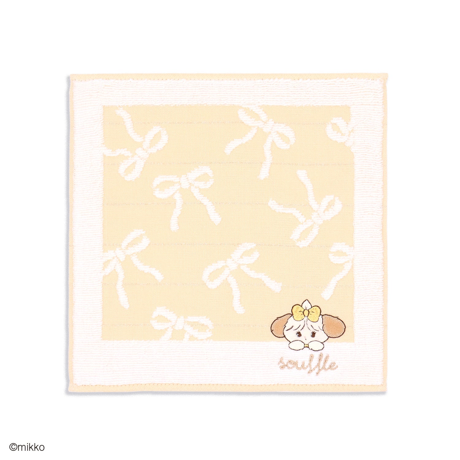 Lil ala mode タオルハンカチ リボンリボン 名入れ 刺繍 プチギフト