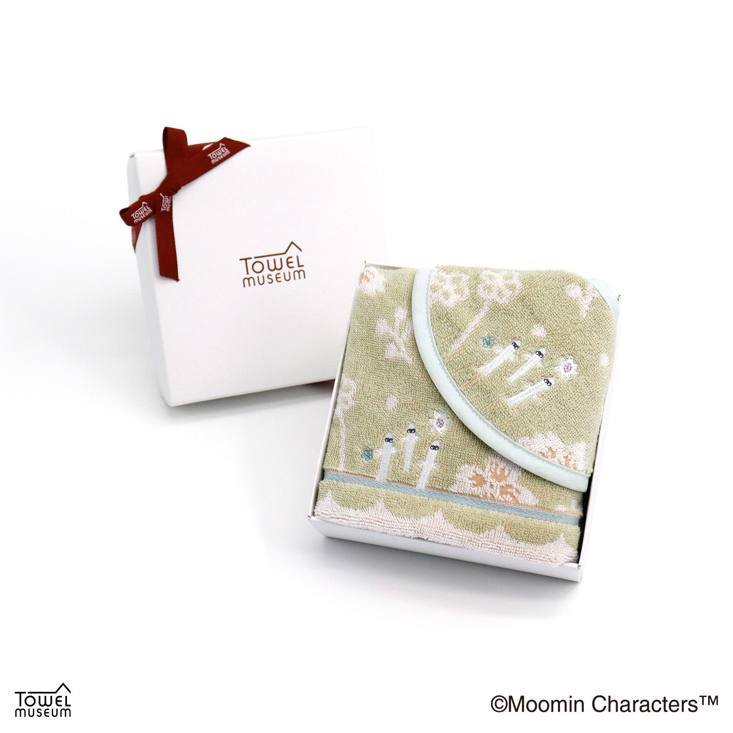 さきのばし様追加分。MOOMIN 刺繍ハンカチ ホワイト MOOMIN（ムーミン） タオルハンカチ &セット 幸せいっぱい 名入れ 刺繍