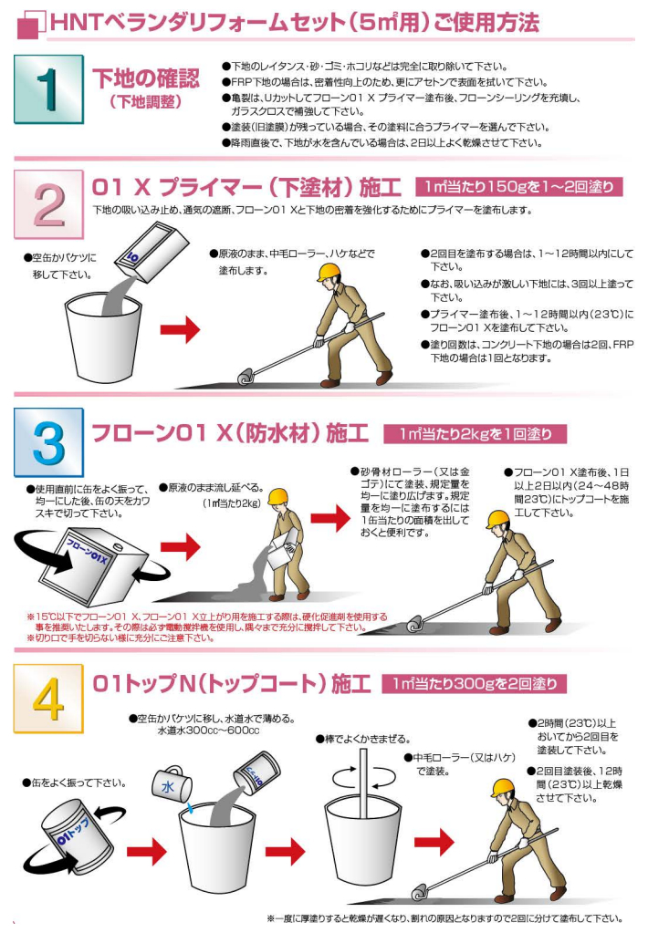 フローン01X ベランダセット 使用方法