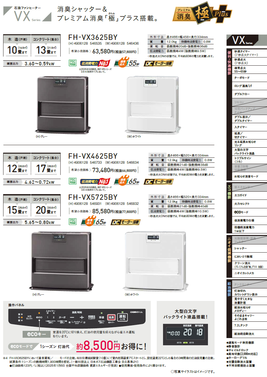 CORONA（コロナ） FH-VX3625BY (W) ホワイト 石油 ファンヒーター