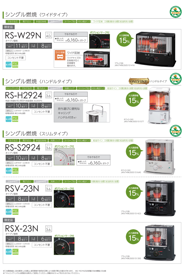 TOYOTOMI（トヨトミ） 石油 ストーブ RS-H2924 (W) ホワイト : タウン