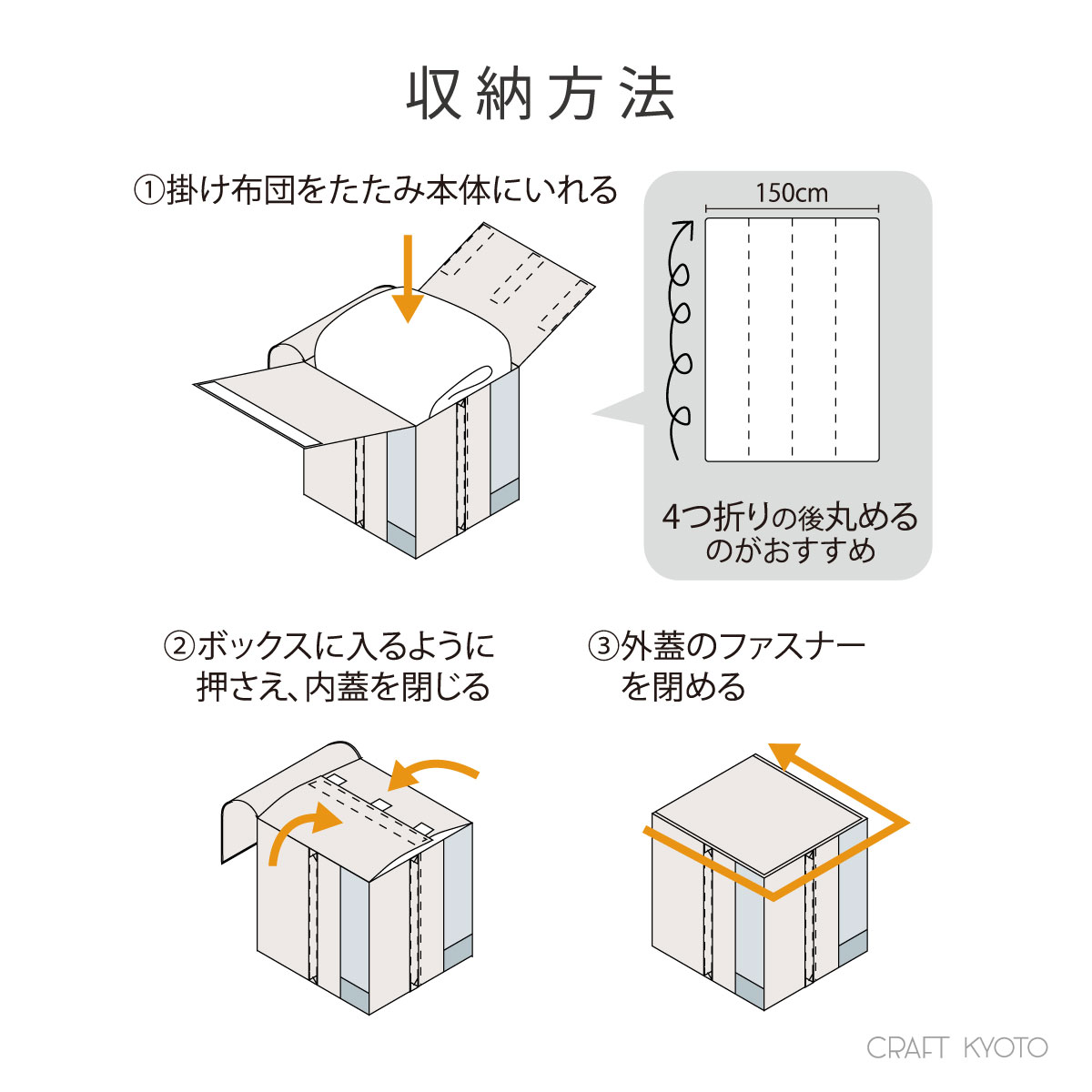 収納袋 solve ソルブ 掛け布団収納ボックス 枕棚用 布団収納 布団収納袋 布団収納ケース 隙間収納 掛け布団 オシャレ シングル1枚  クローゼット 押入れ : slv-ks-mt-iv : Craft Kyoto - 通販 - Yahoo!ショッピング