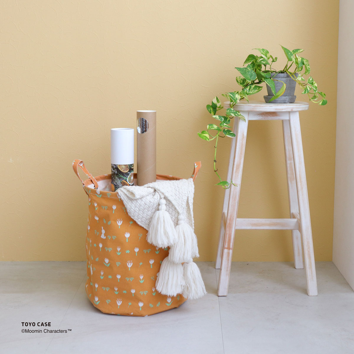 かご バスケット ムーミンシリーズ ラウンドバスケット チューリップ