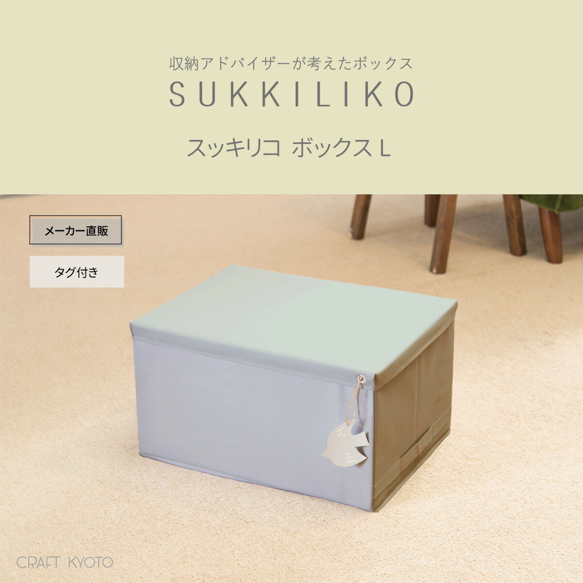 収納ケース フタ付き SUKKILIKO スッキリコ ボックス Lサイズ 全3色 