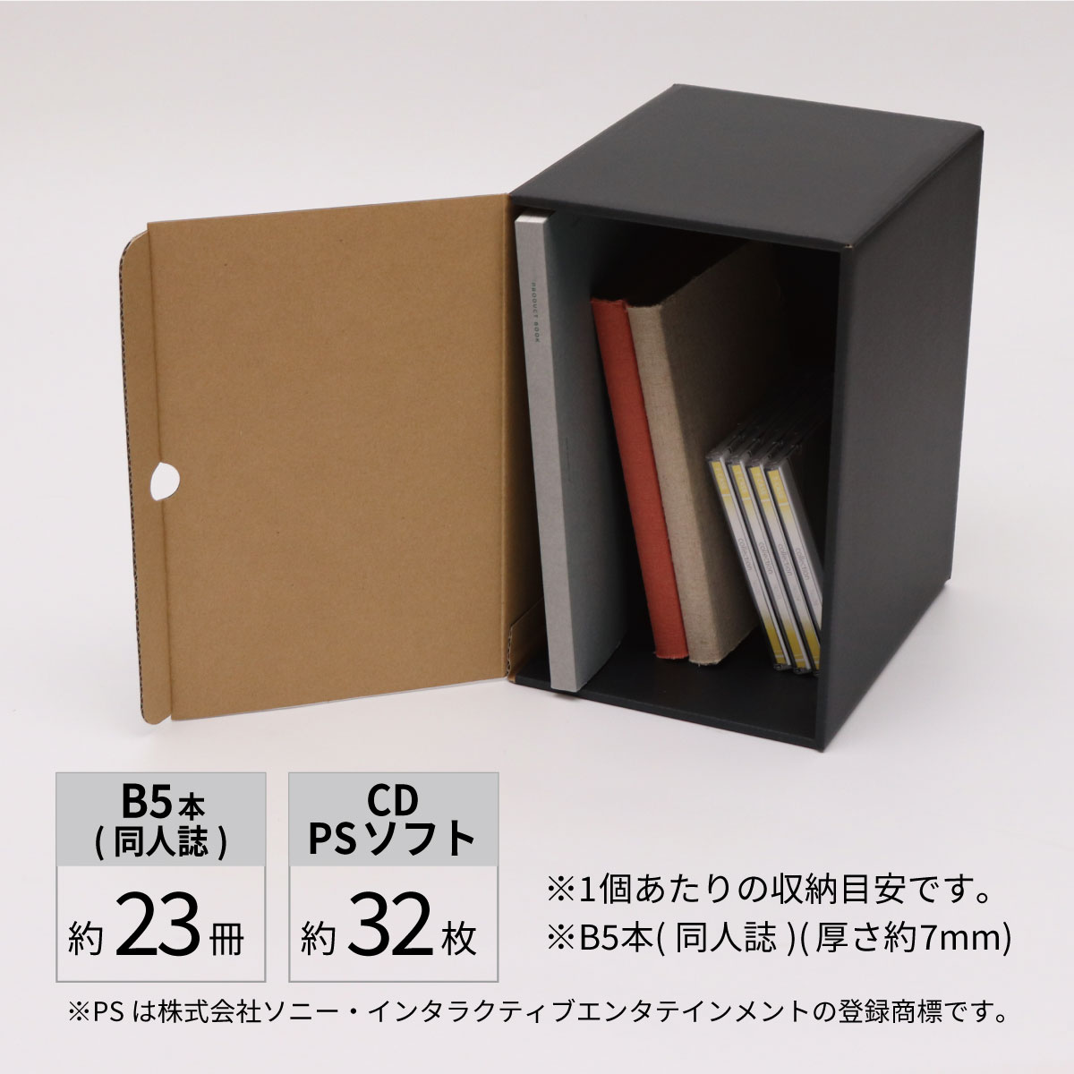 メディアクラフトボックス同人誌B5　収納目安