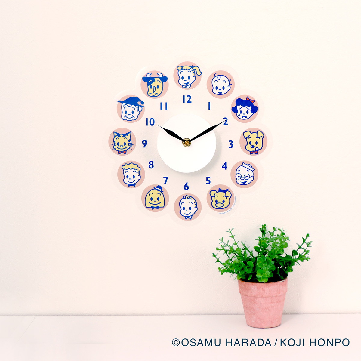 オサムグッズ ウォールクロックステッカー OSAMU GOODS ピンク ミント