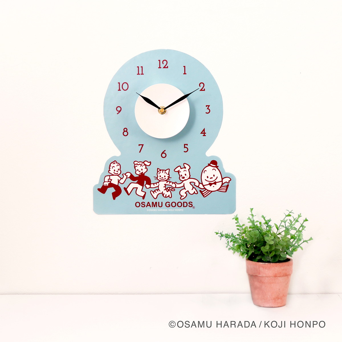 オサムグッズ ウォールクロックステッカー OSAMU GOODS ピンク ミント