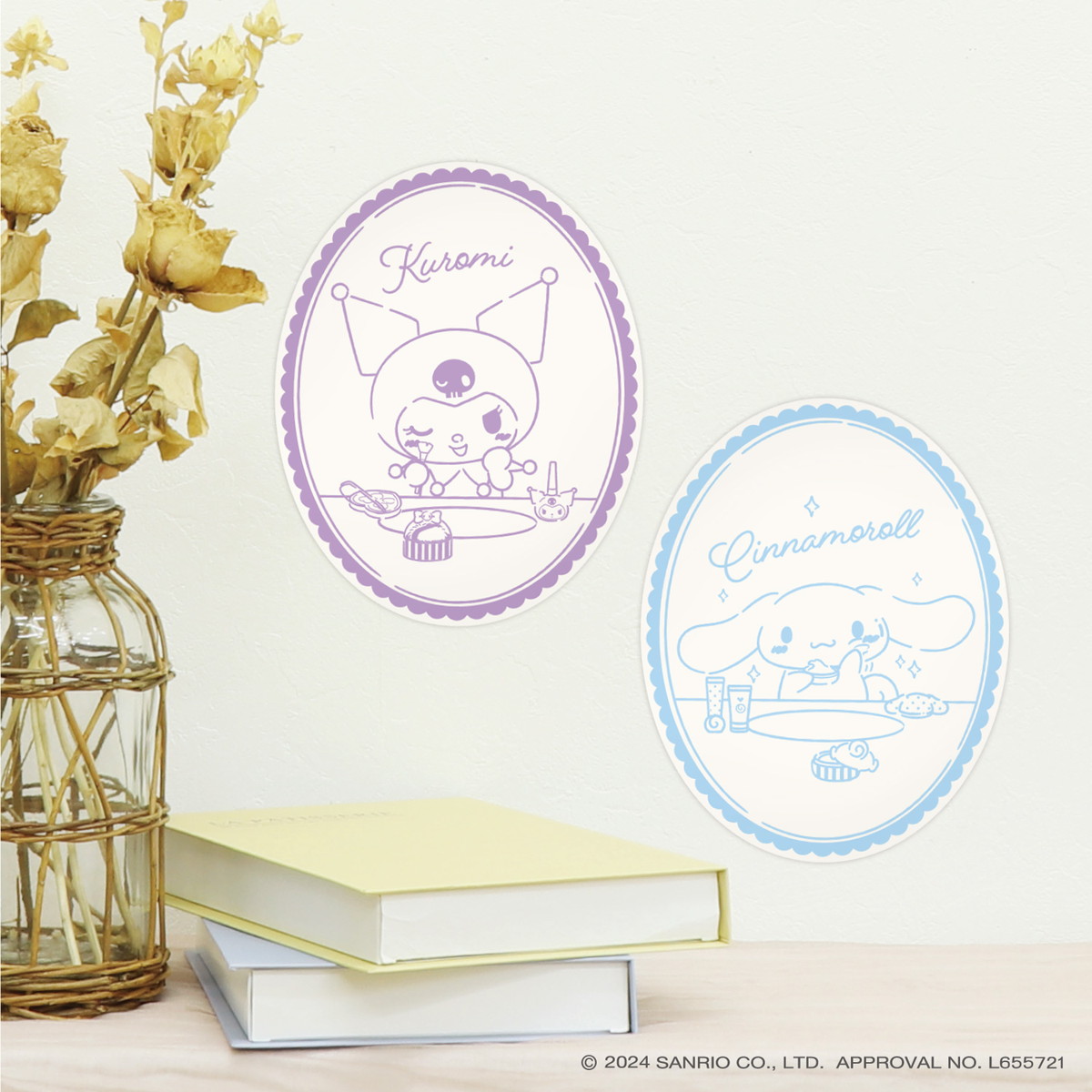 壁掛け鏡 ウォールミラー サンリオキャラクターズ ココニモミラー
