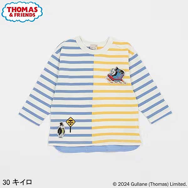 プティマイン　petit main　【きかんしゃトーマス】ボーダー長袖Ｔシャツ　80-120ｃｍ　2024-02　9541210