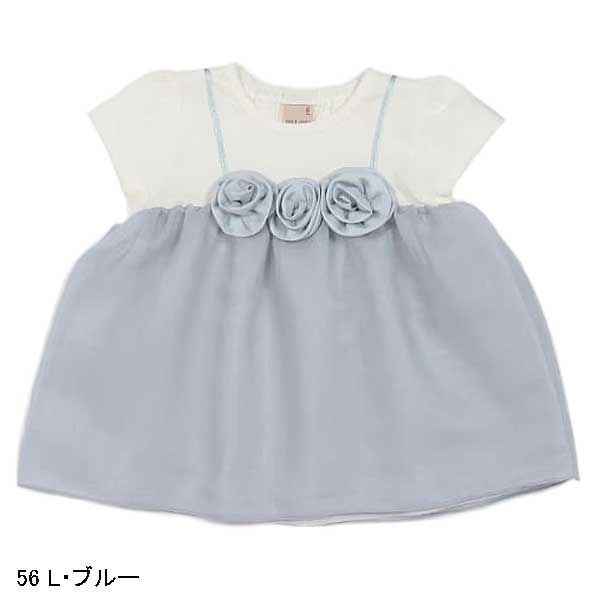 プティマイン　petit main　お花モチーフシアー半袖T　80-130ｃｍ　2024-03　96...