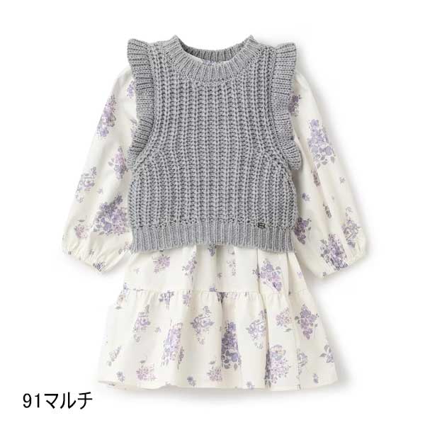 petit main main プティマイン ベストつきワンピース 90-130cm 2025-12