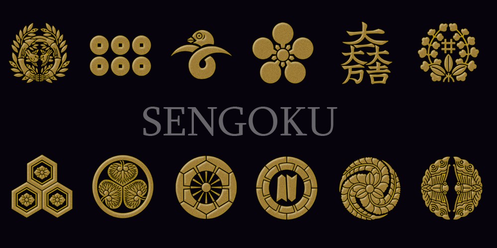 戦国武将の家紋蒔絵シール