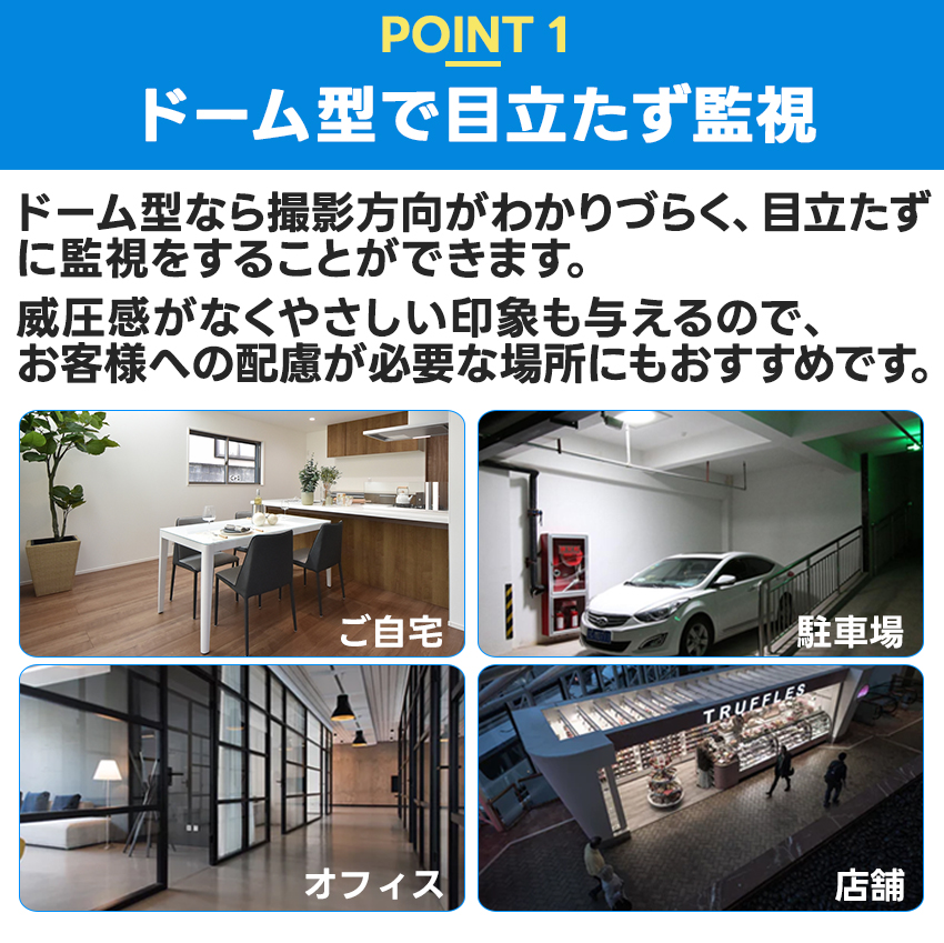Hiseeu 防犯カメラ 屋外 家庭用 500万画素 ワイヤレス ドーム型 常時