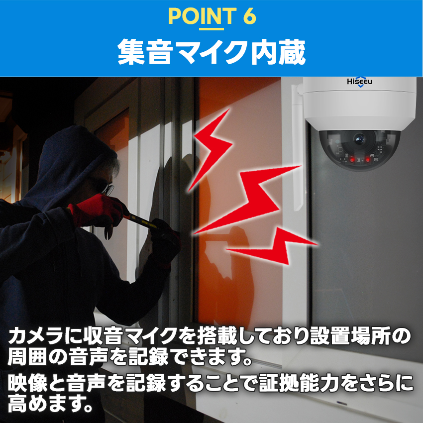 Hiseeu 防犯カメラ 屋外 家庭用 500万画素 ワイヤレス ドーム型 Hiseeu 防犯カメラ 屋外 家庭用 500万画素 ワイヤレス ドーム型
