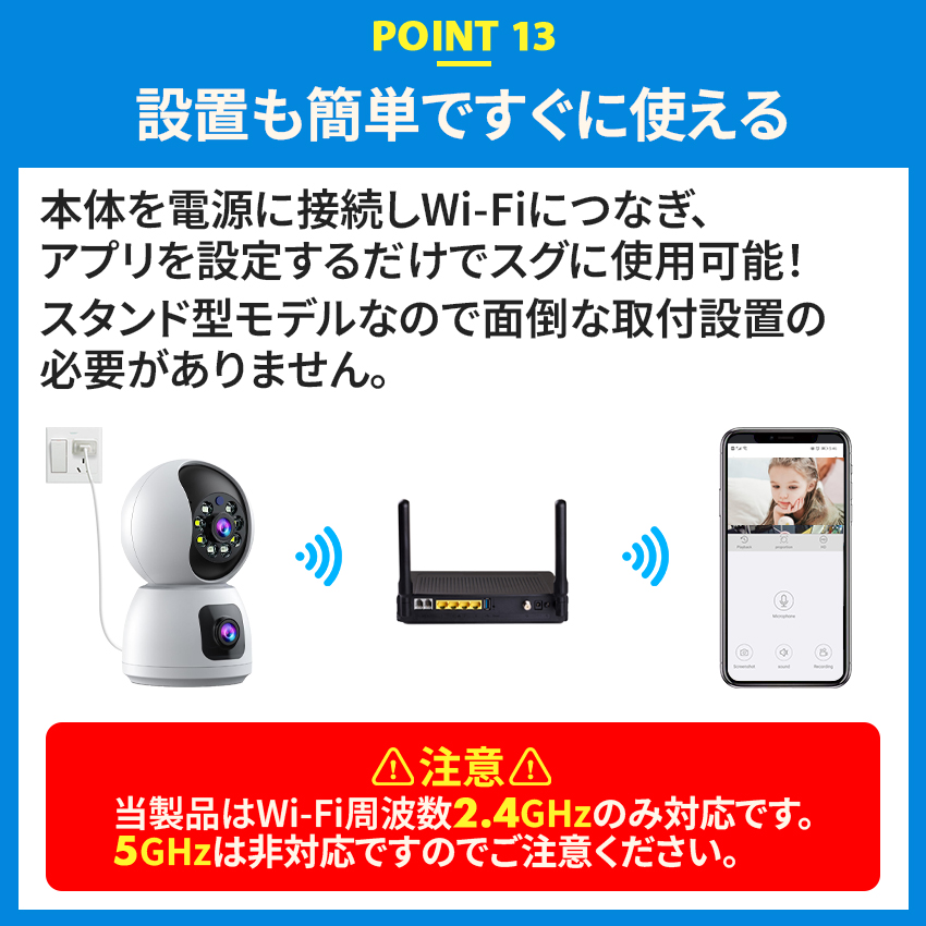 Hiseeu 見守りカメラ ペットカメラ ベビーモニター ダブルレンズ 400万