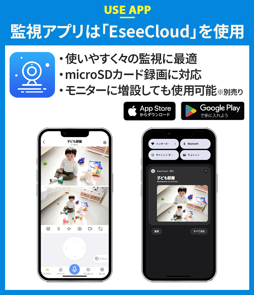 Hiseeu 見守りカメラ ペットカメラ ベビーモニター ダブルレンズ 400万