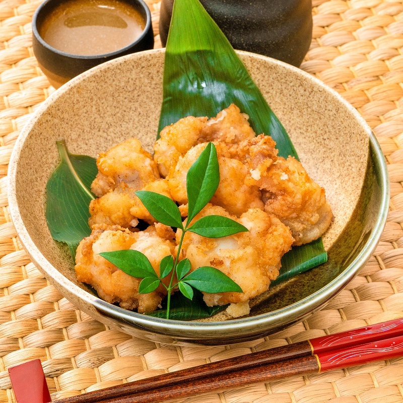 アンコウ唐揚げ 盛り付け