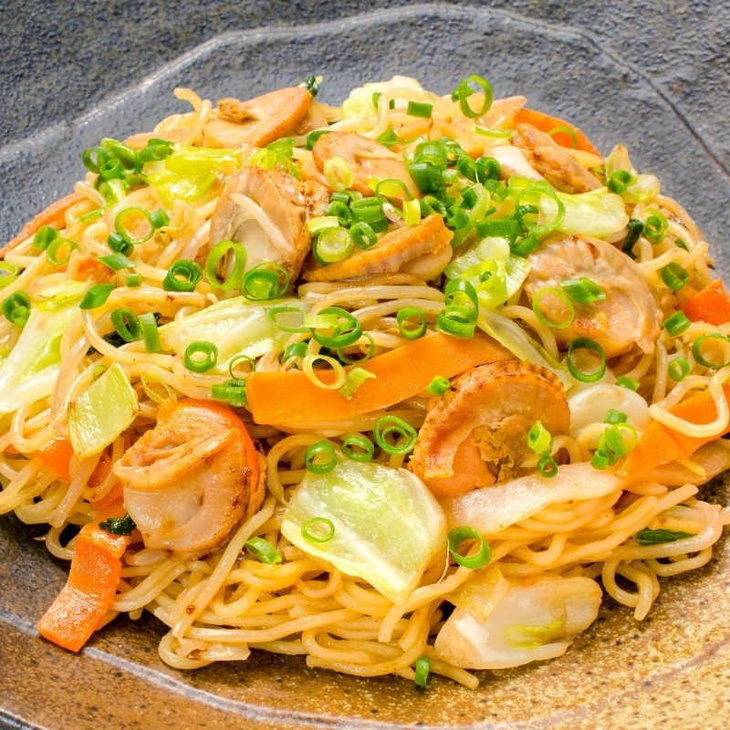 ベビーホタテ 焼きそば