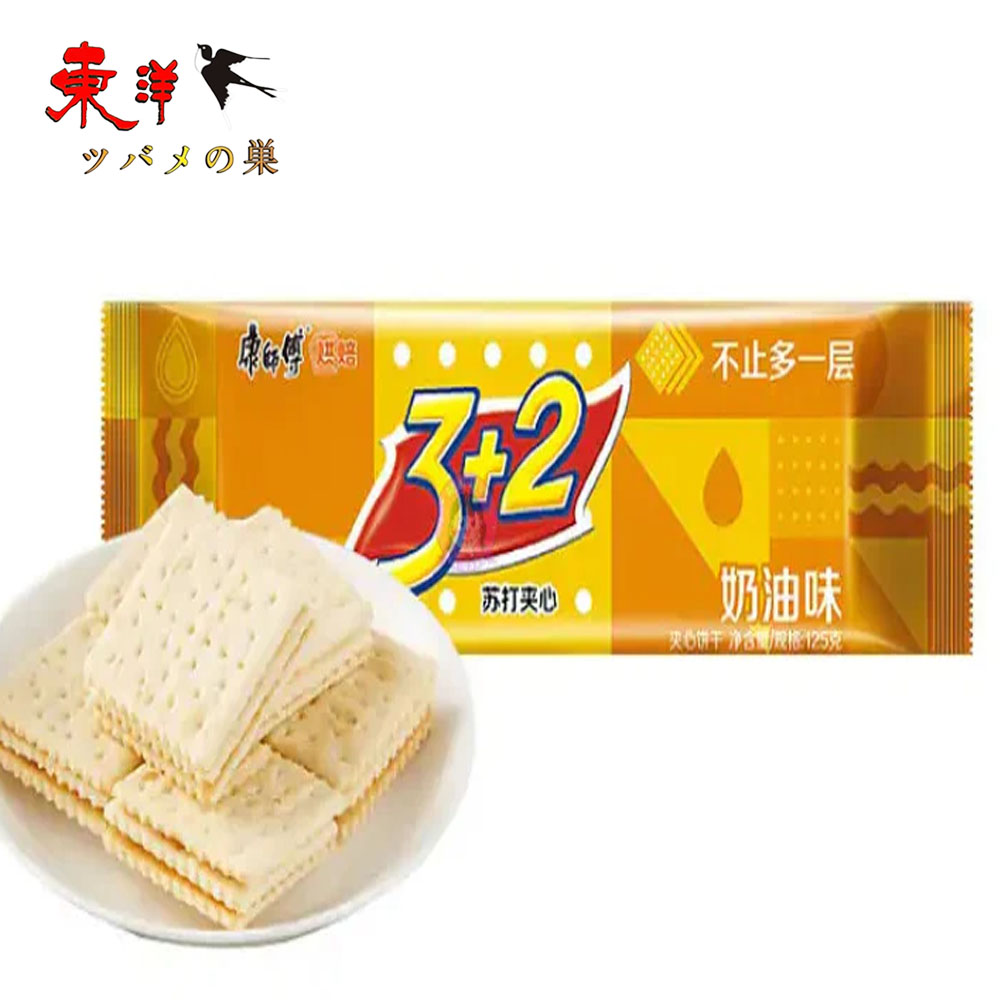 Yahoo! Yahoo!ショッピング(ヤフー ショッピング)康師傅蘇打夾心餅乾ミルク味125g【1点】3+2ビスケット ビスケットサンド お菓子 125gx1点